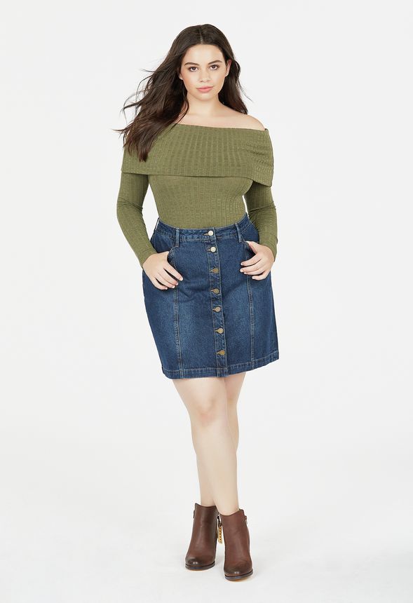 Button Front Denim Skirt In Button Front Denim Skirt Get Great Deals