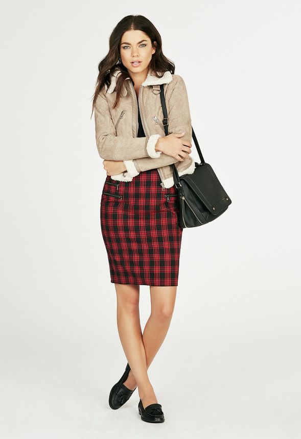 Plaid Pencil Skirt in Plaid Pencil Skirt - Get great deals at JustFab
