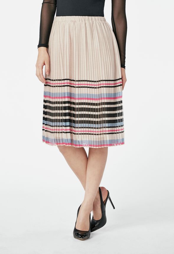 Pleated Skirt in Sandshell Multi - Get great deals at JustFab