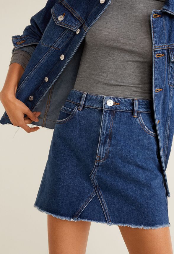 Blue Jean Mini Skirt in Blue - Get great deals at JustFab