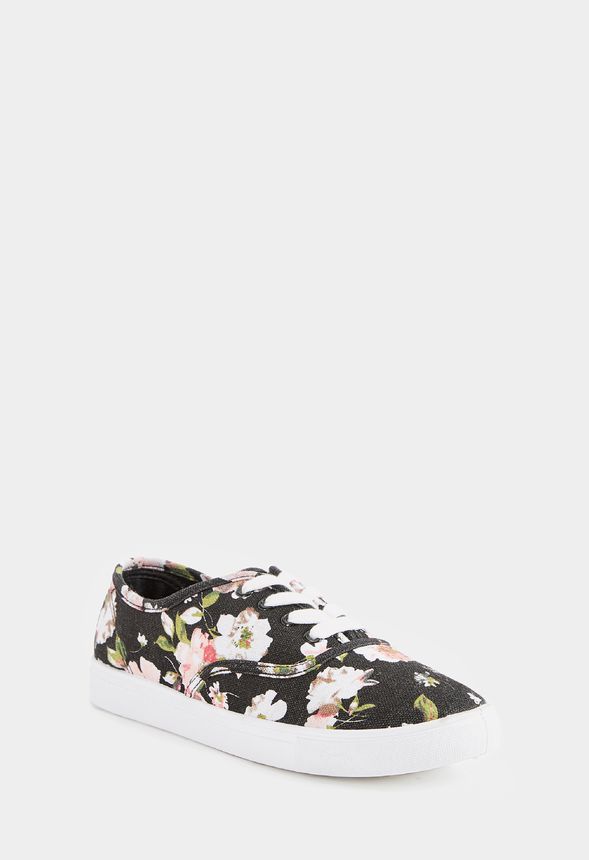 Breanne Casual Sneaker in BLACK FLORAL - Get great deals at JustFab