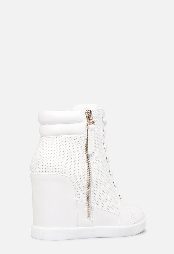 Talisa Perforated Sneaker Wedge in White - Get great deals at JustFab