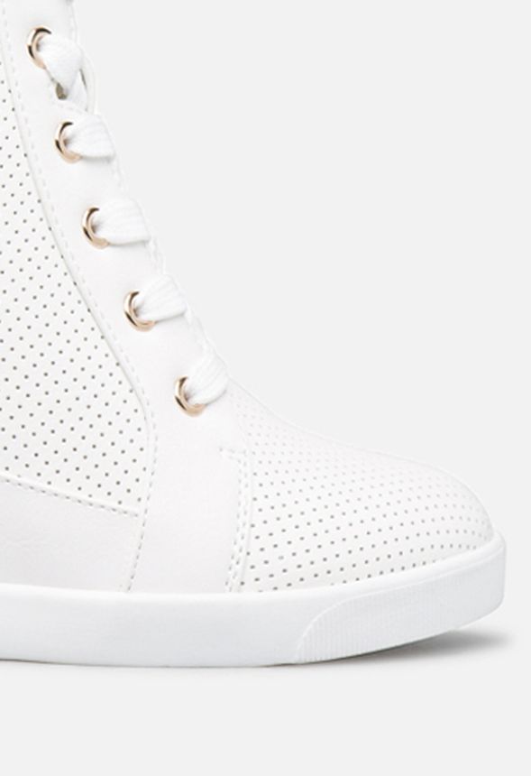 perforated wedge sneaker