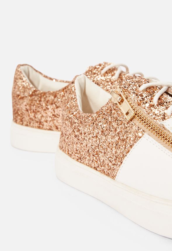 Kick It Up Sneaker in White/Rosegold - Get great deals at JustFab