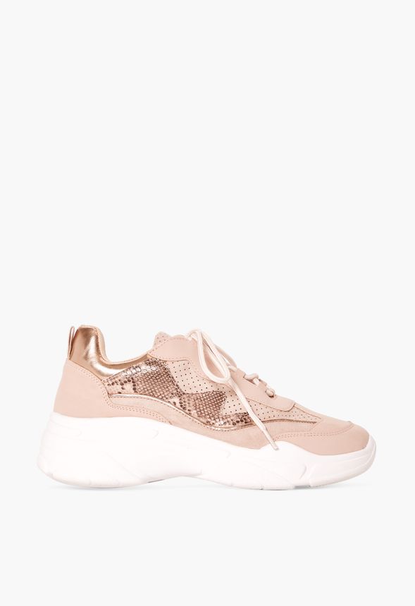 Maxine Lace Up Sneaker in Blush Multi - Get great deals at JustFab