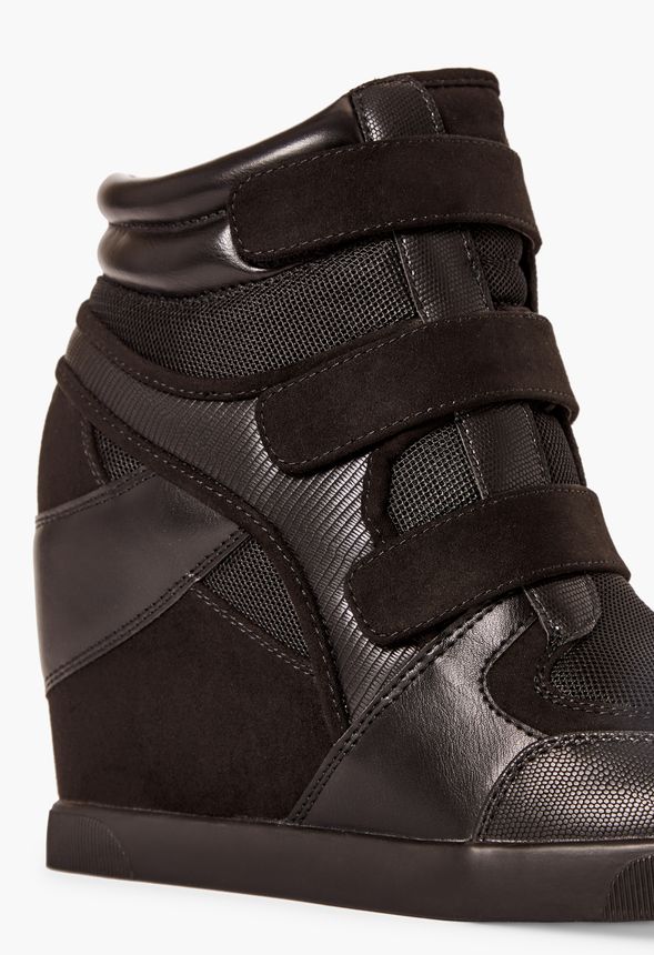 Overleg Lil Seminarie Poppie Wedge Sneaker in Black - Get great deals at JustFab