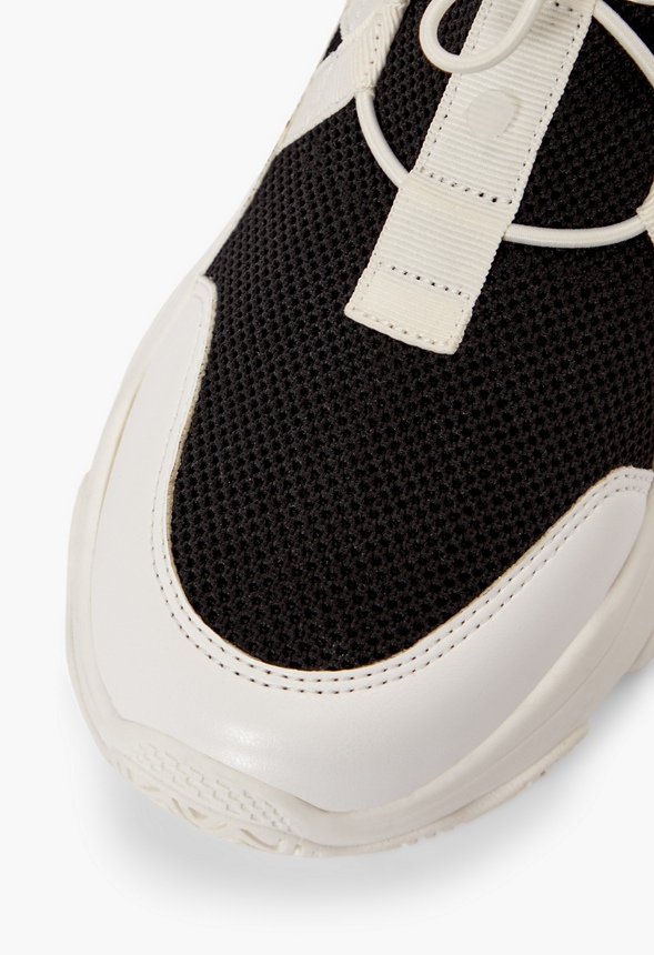Reilly Chunky Sole Sneaker in Black/ White/ Silver - Get great deals at ...