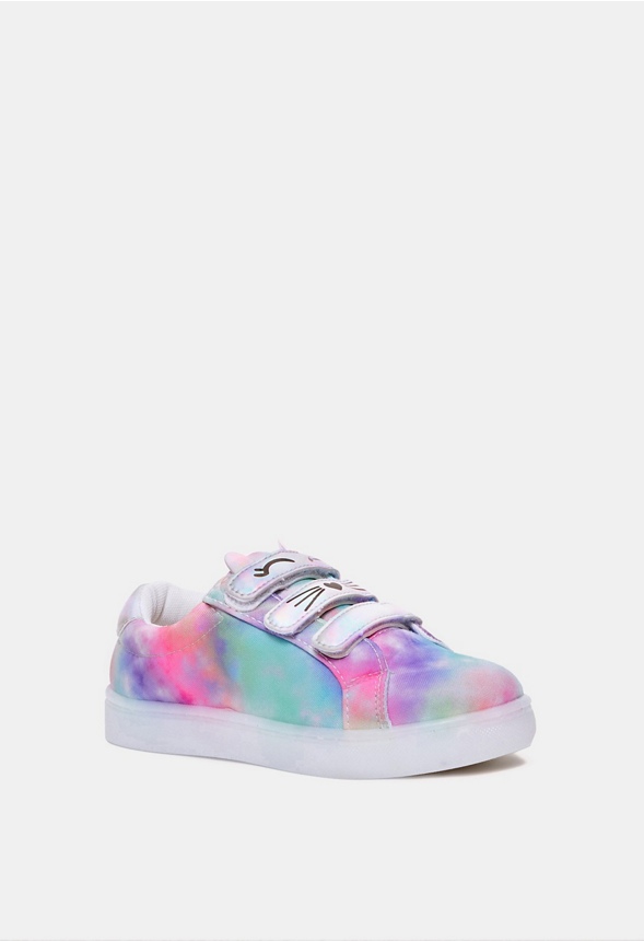 Tie Dye Light Up Cat Sneaker Kids in Multi Get great deals at JustFab
