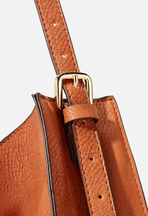 Take Hold Shoulder Bag in Cognac Get great deals at JustFab