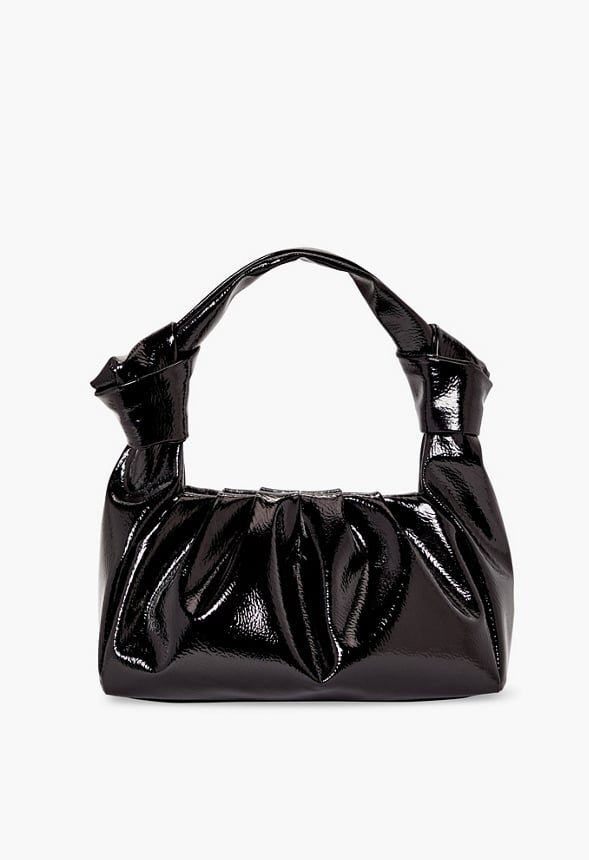 black patent shoulder bag