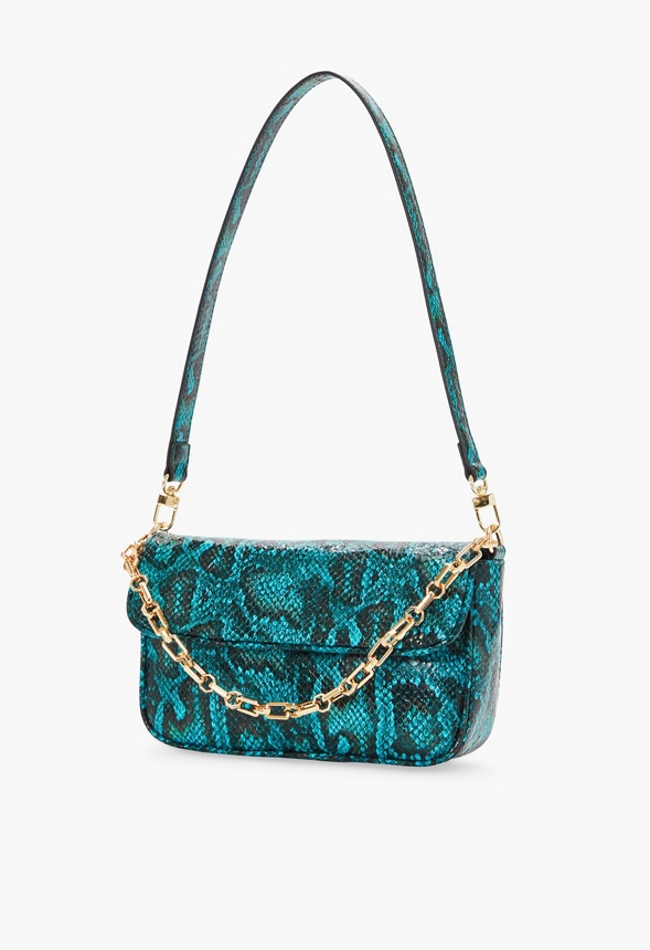Shoulder Bag with Chain Trim