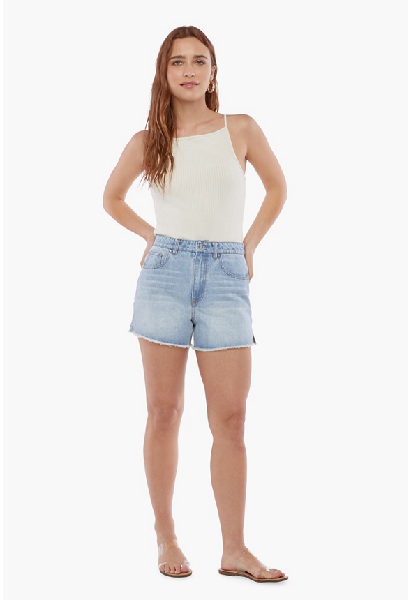 Maggie High Rise Denim Shorts in Torch - Get great deals at JustFab