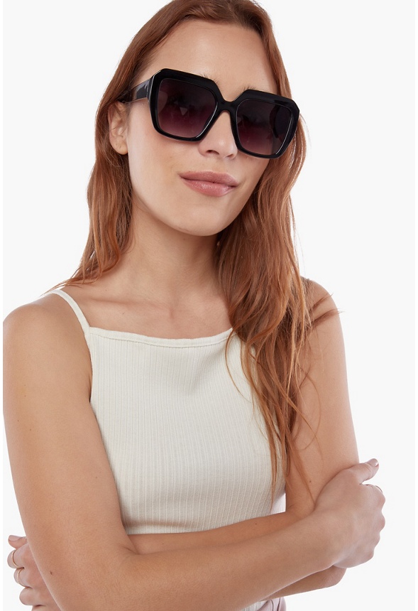 geometric acetate sunglasses