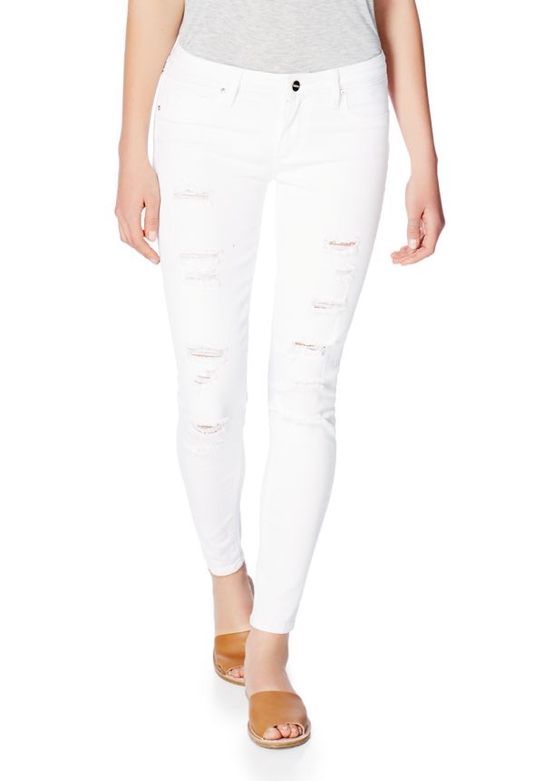 Distressed Skinny in White - Get great deals at JustFab