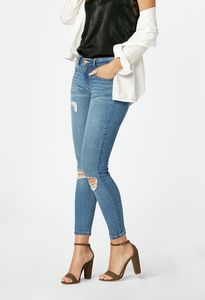 Distressed Skinny Ankle Grazer Jeans in White - Get great deals at JustFab