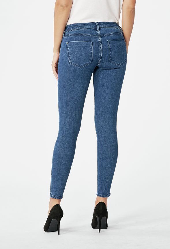 Mid Rise Skinny Jeans in Bae Blue - Get great deals at JustFab