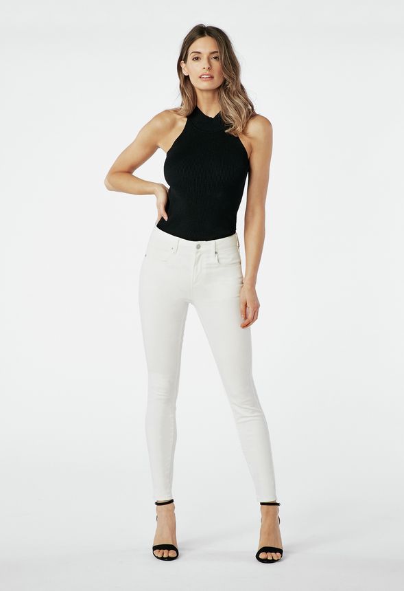 High-Waisted Skinny Jeans in White - Get great deals at JustFab