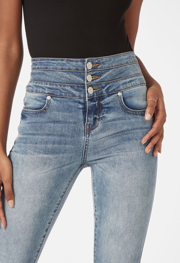 high rise skinny fit jeans