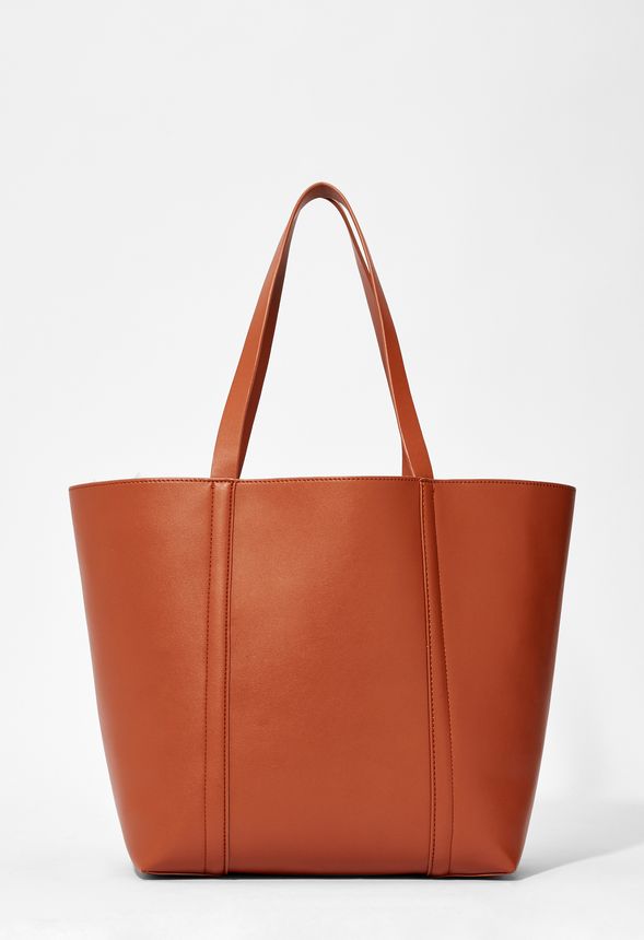 Classically Chic Tote in Cognac - Get great deals at JustFab
