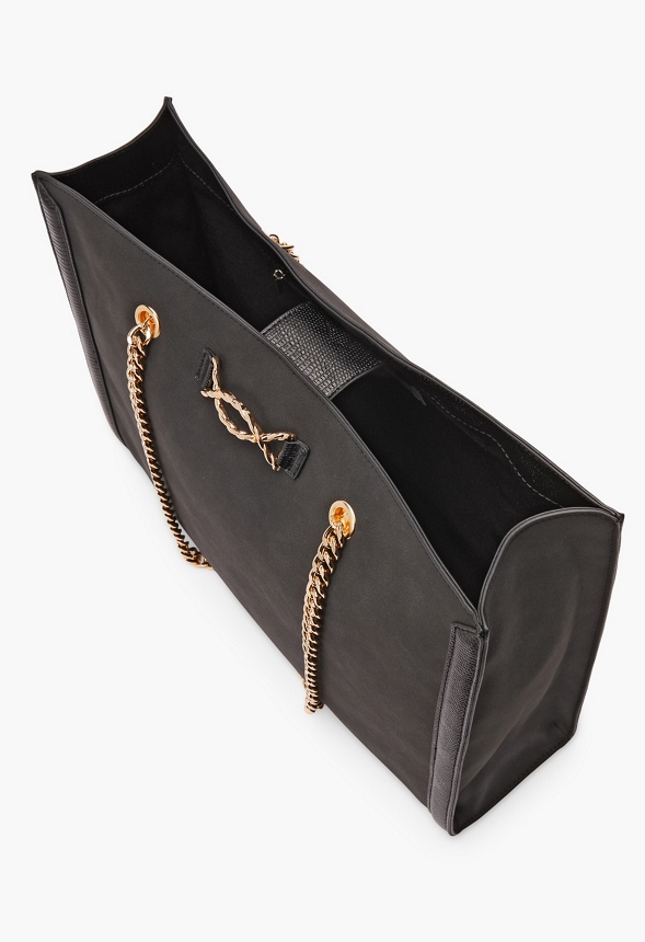 Chain Strap Tote With Twisted Hardware