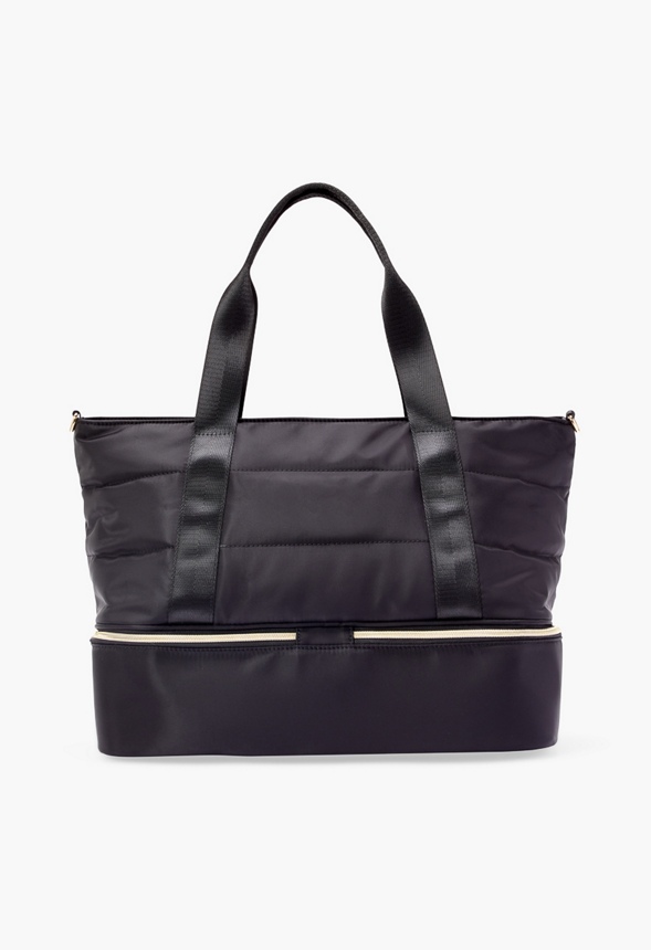 Quilted Gym Bag With Shoe Compartment Bags & Accessories in Black Get