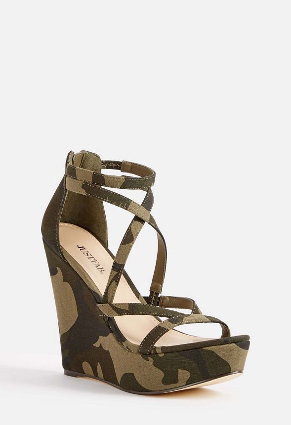 camouflage wedge sandals