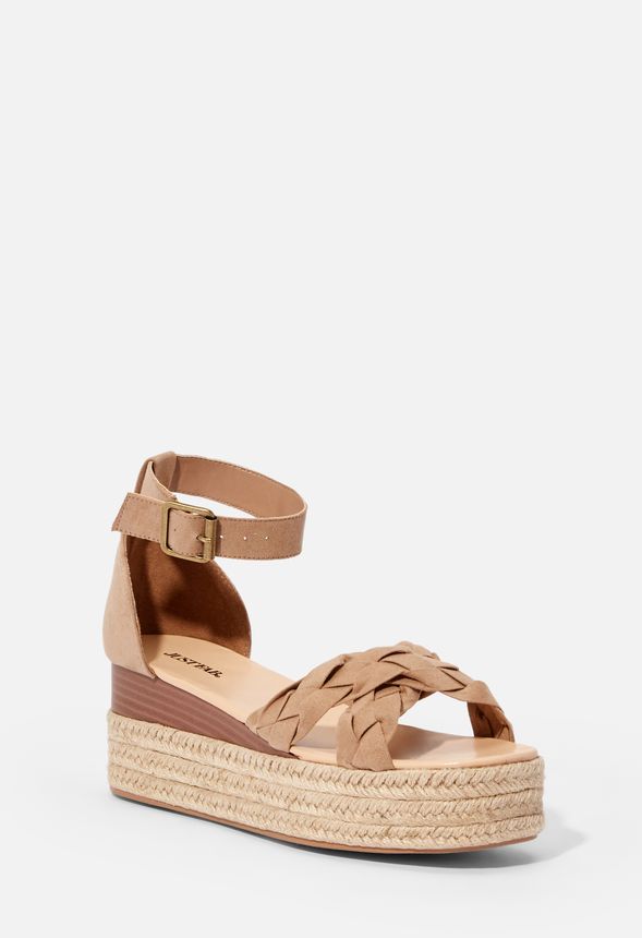 Corinna Espadrille Wedge in Taupe - Get great deals at JustFab