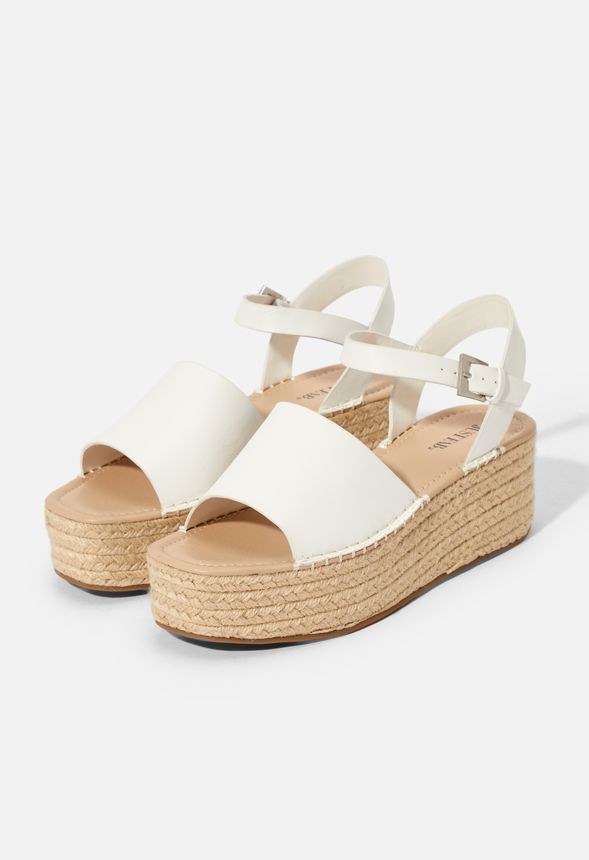 Hallie Espadrille Flatform Sandal in White - Get great deals at JustFab