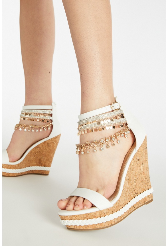 Pomeline Embellished Cork Wedge