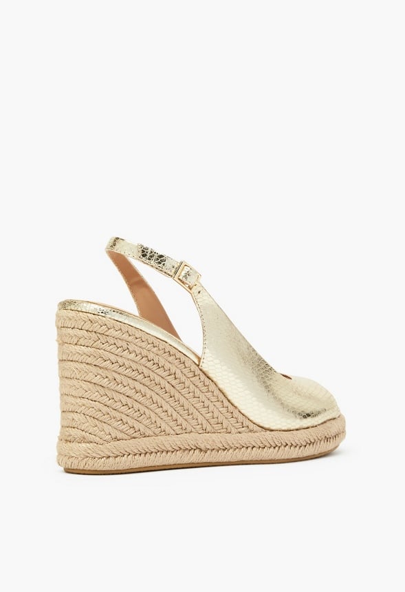 Sariah Espadrille Wedge Sandal in Champagne - Get great deals at JustFab