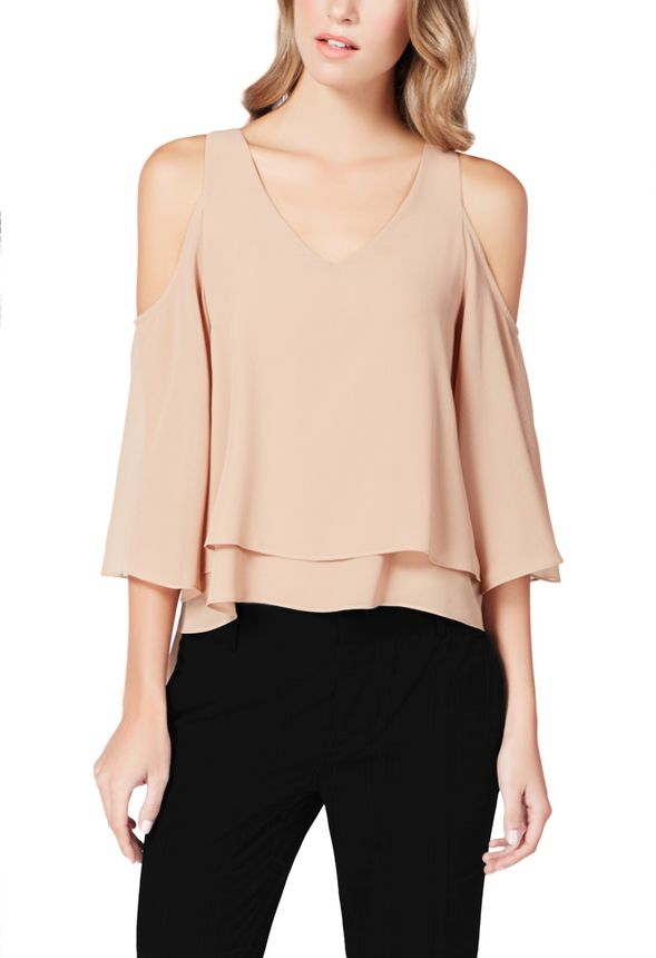 Nadia Sexy Cut Out Top in Taupe - Get great deals at JustFab