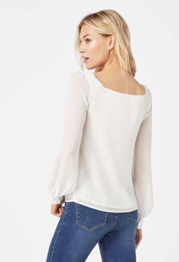 square neck white tops