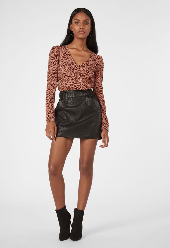 Puff Sleeve Top in Blush Cheetah - Get great deals at JustFab