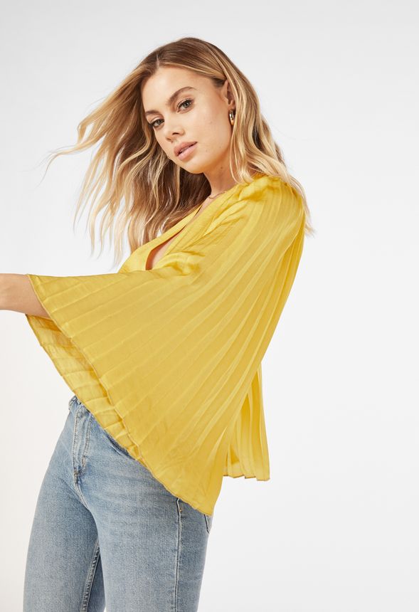 Pleated Sleeve Blouse in Pleated Sleeve Blouse - Get great deals at JustFab