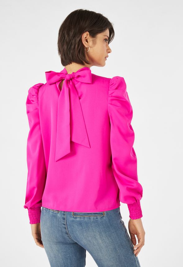 Puff Sleeve Blouse in Magenta - Get great deals at JustFab