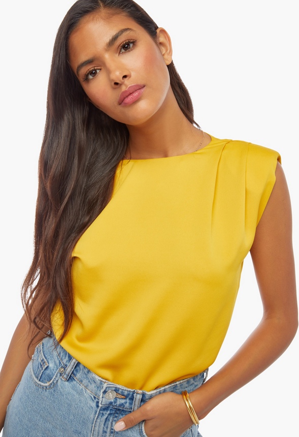 Shoulder Pad Blouse Clothing in Mango Mojito Get great deals at JustFab
