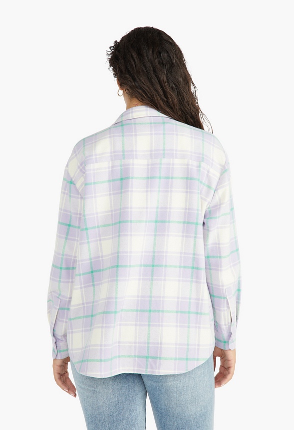 Oversized Flannel Pocket Shirt