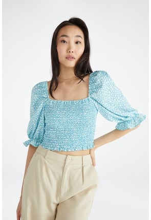 Printed Smocking Top