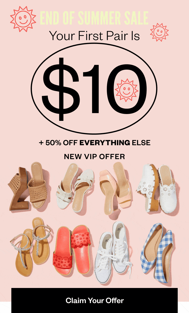 Summer Day Sale. Your First Pair For $10. Plus 50% Off Everything Else. New VIP offer